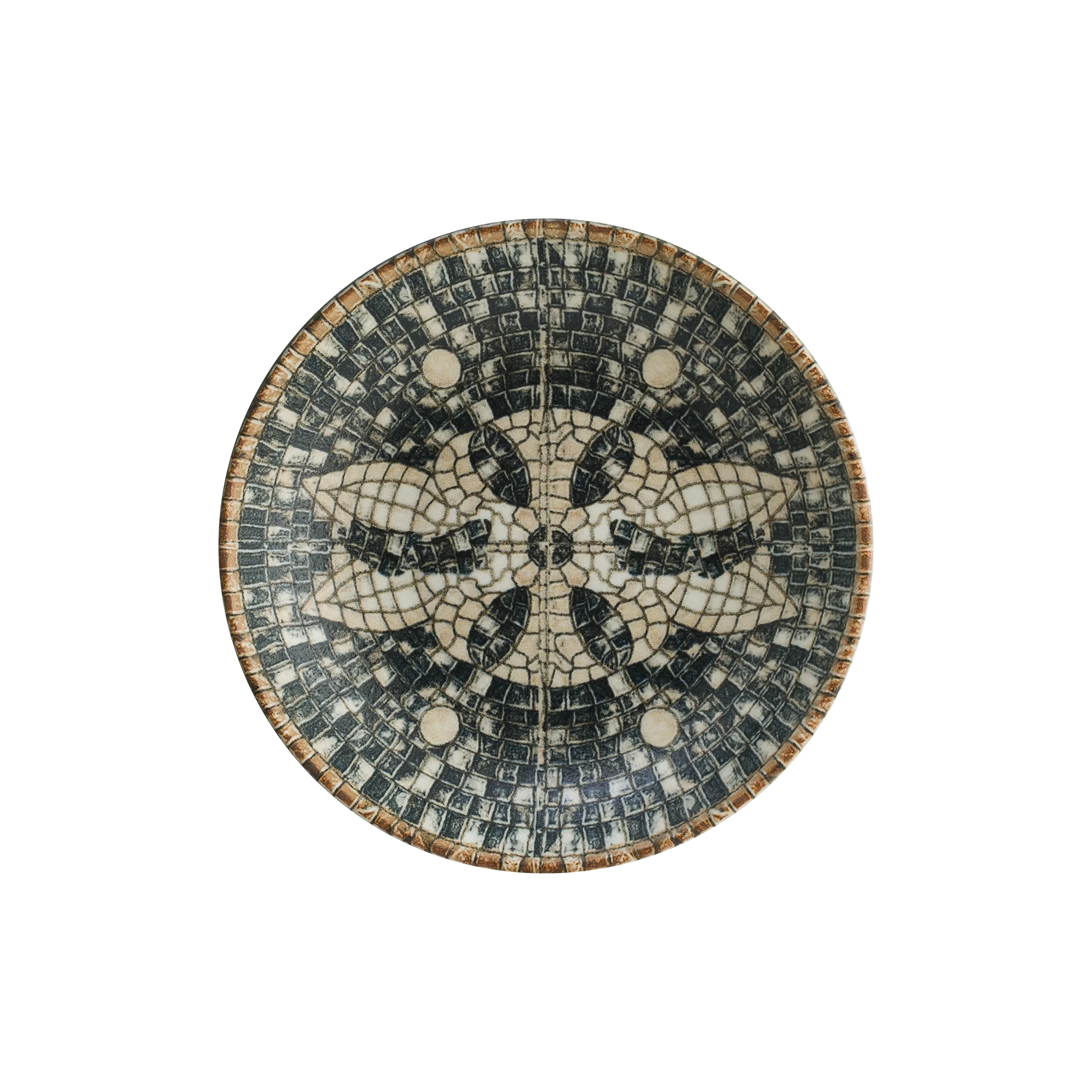 Mesopotamia Mosaic Black Bloom farfurie adâncă